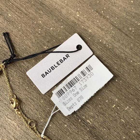 Baublebar 18K Gold Enamel Initial Necklace "A" Pendant Charm Adjustable - Picture 8 of 10